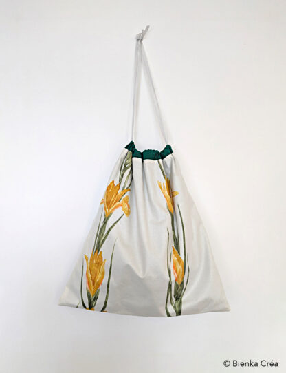 Sac à pain blanc avec iris jaunes – Image 3