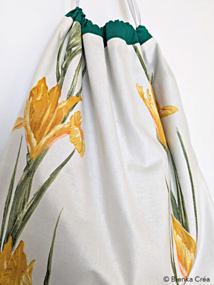 Sac à pain blanc avec iris jaunes – Image 5