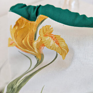Sac à pain blanc avec iris jaunes