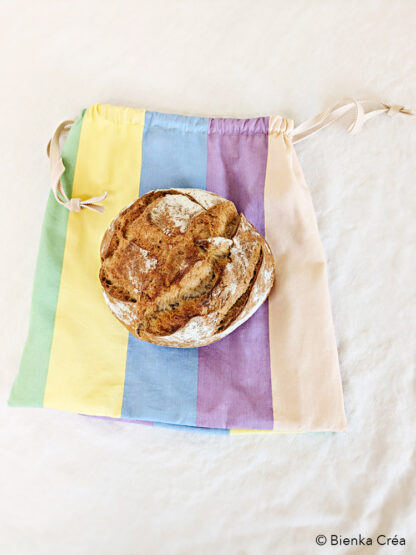 Sac à pain à rayures colorées – Image 4
