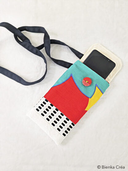 Sac bandoulière multicolore rouge et blanc – Image 4