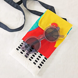 Sac bandoulière multicolore rouge et blanc