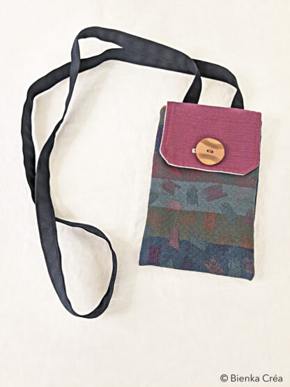 Sac bandoulière bleu et mauve – Image 3