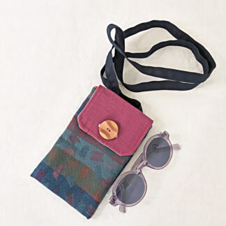 Sac bandoulière bleu et mauve