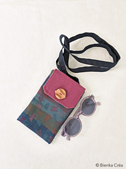Sac bandoulière bleu et mauve