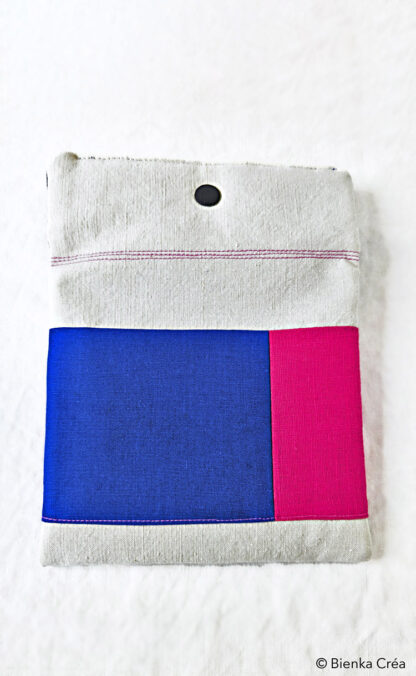 Pochette molletonnée blanc écru et rose – Image 3