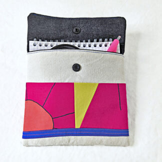 Pochette molletonnée blanc écru et rose