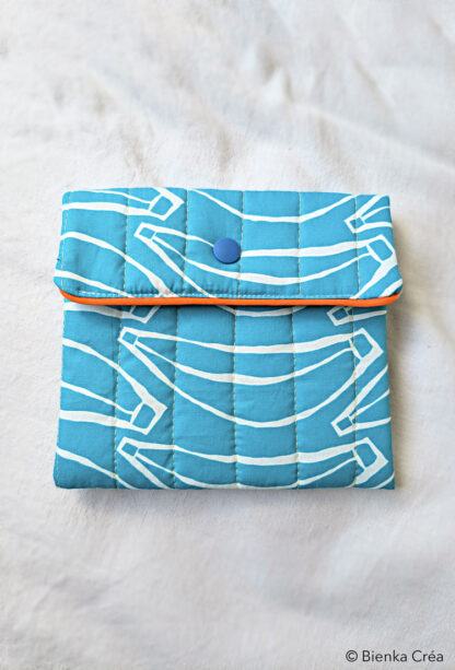 Pochette matelassée bleu turquoise