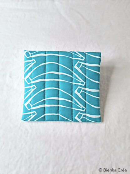 Pochette matelassée bleu turquoise – Image 3