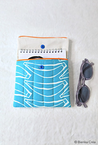 Pochette matelassée bleu turquoise – Image 2