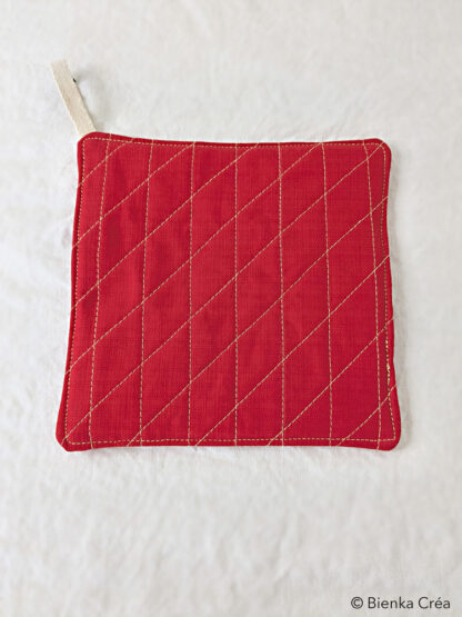 Manique rouge à motifs jaunes – Image 2