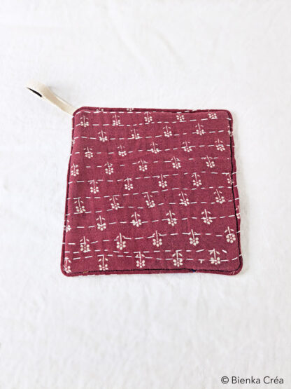 Manique batik beige et rouge à fleurs – Image 2