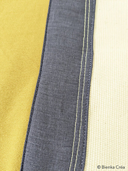 Dessous de plat jaune, blanc et gris – Image 3