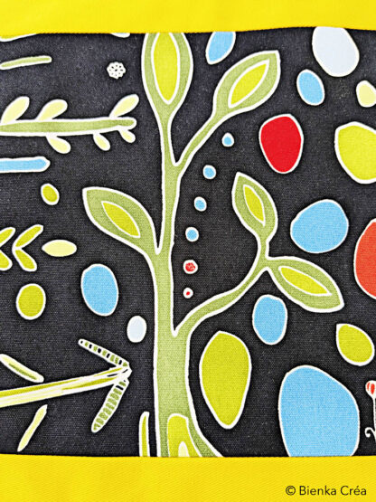 Dessous de plat noir et jaune à motifs multicolores – Image 4