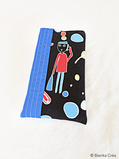 Étui-pochette noir et bleu à motifs – Image 6