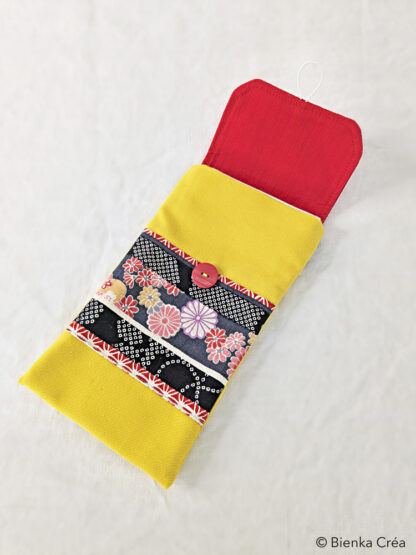 Étui-pochette à rabat jaune et rouge – Image 2