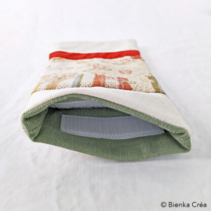 Étui-pochette blanc crème à motifs orangés – Image 4
