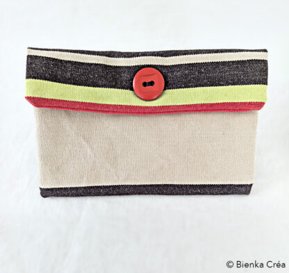 Pochette écrue rayée noir – Image 2
