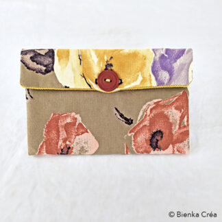 Pochette taupe à fleurs