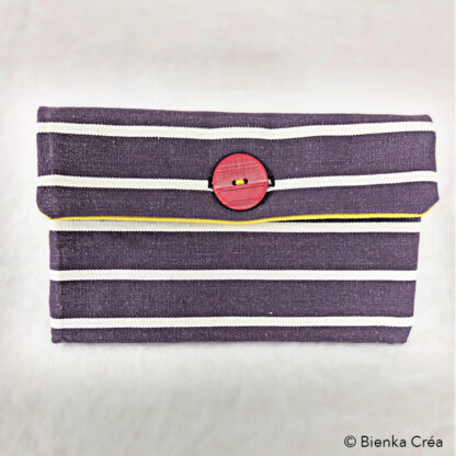 Pochette mauve à rayures blanches – Image 2
