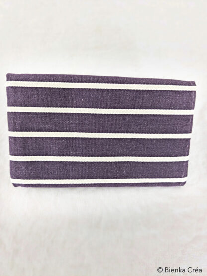 Pochette mauve à rayures blanches – Image 4