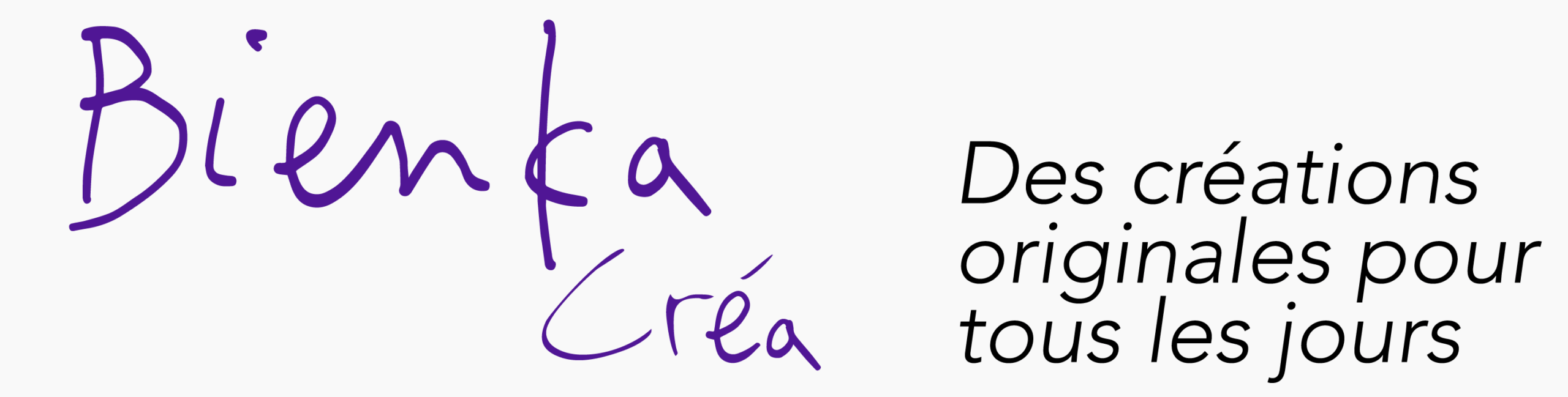 Bandeau Bienka Crea avec logo et slogan : des créations originales pour tous les jours.
