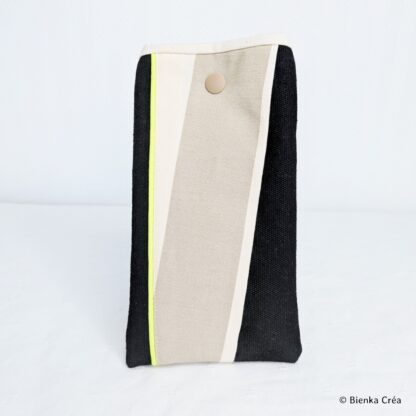 Etui pochette noir, écru et taupe – Image 6