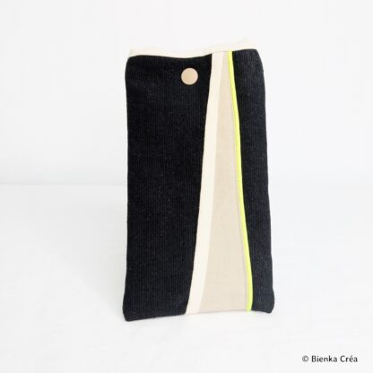 Etui pochette noir, écru et taupe – Image 2