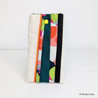 Étui-pochette crème et patchwork