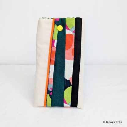 Étui-pochette crème et patchwork